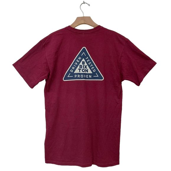 Brixton Graphic T-Shirt Mens Medium Burgundy Standard Fit Cotton Short Sleeve - Picture 6 of 11